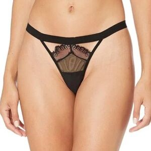 Thistle and Spire Sidney Keyhole Lace Thong Panty Black XL New with Tags